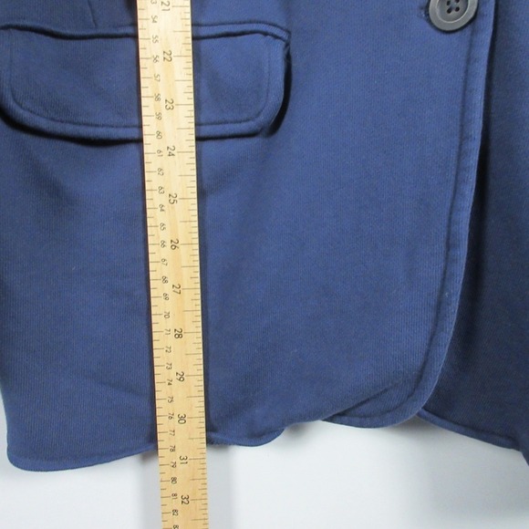 Aerie Knit Blazer Women L Blue Cotton Blend Pockets Casual Everyday Jacket 672 - Picture 9 of 12